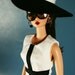 60's Style Dress with Hat in Black and White