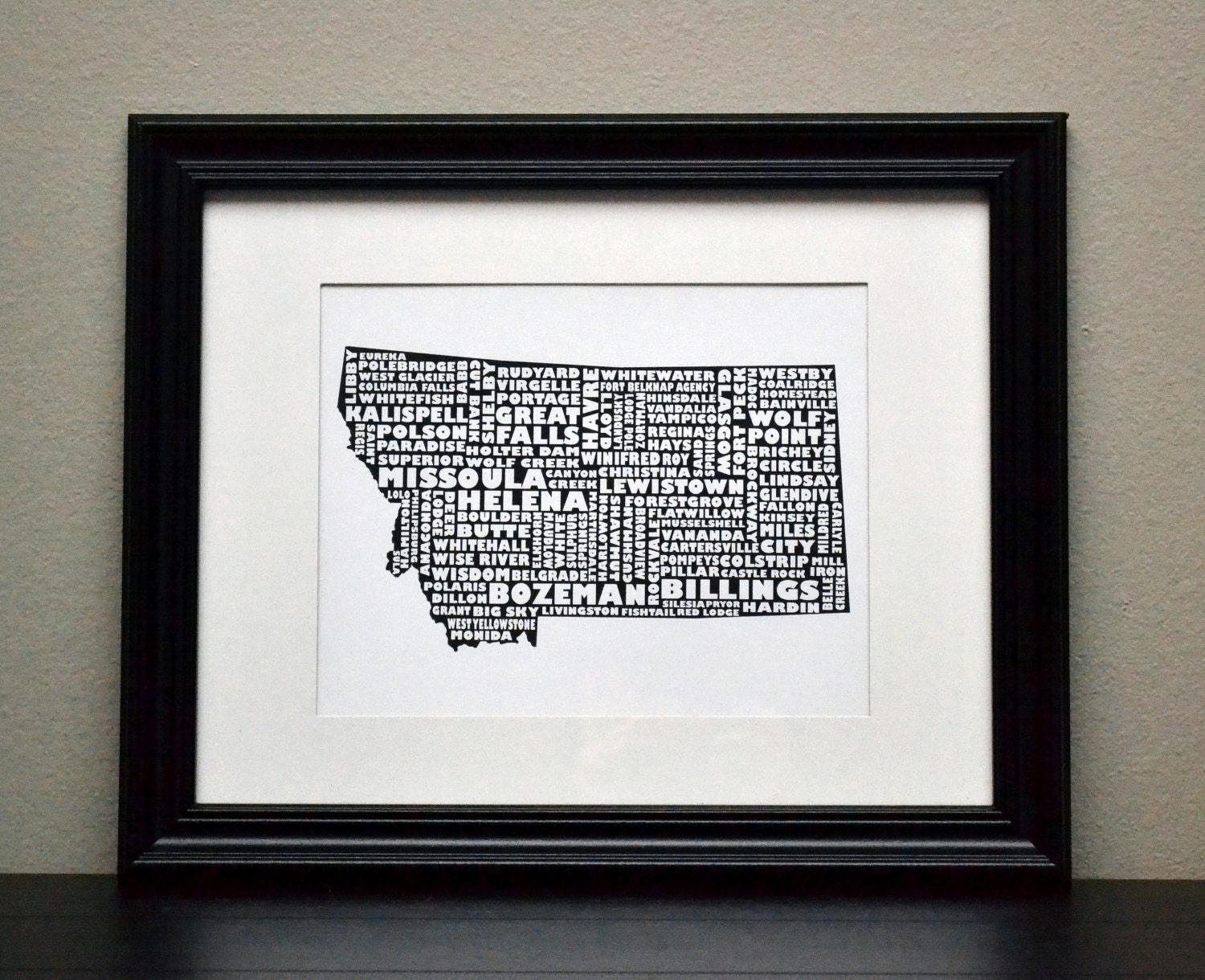 MONTANA Cities Collage Print (Customize OR Choose Your Own State)