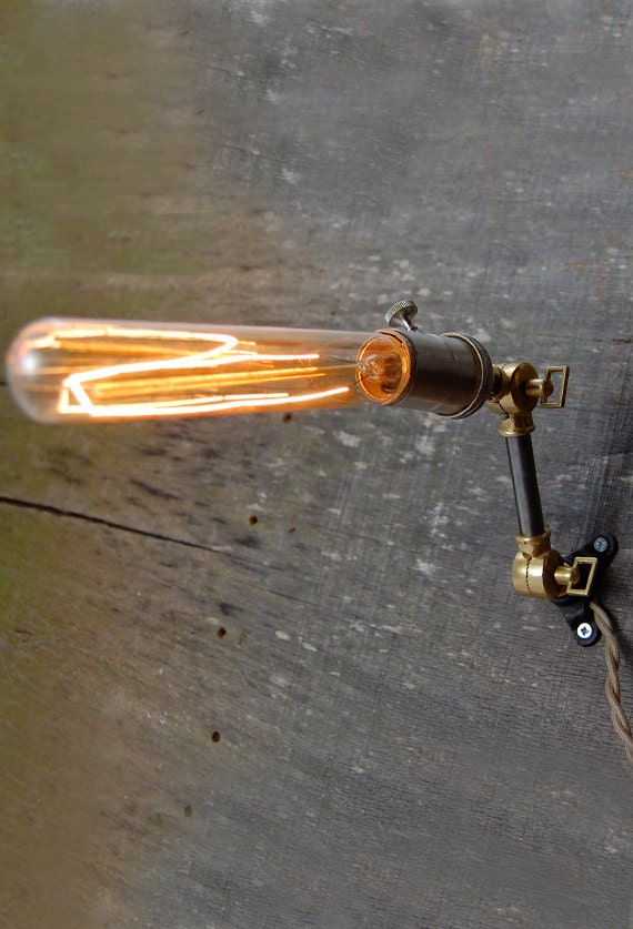 Industrial articulating wall sconce, wall light