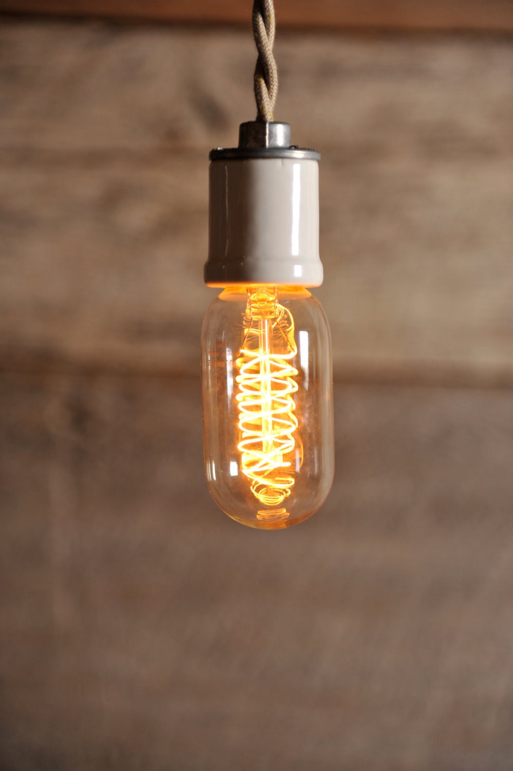 Vintage edison style bulb, spiral carbon filament