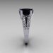 Modern Vintage 14K White Gold 3.0 Carat Black and White Diamond Solitaire Ring R102-14KWGDBD