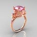 Modern Vintage 14K Rose Gold 2.5 Carat Light Pink Sapphire Wedding, Engagement Ring R167-14KRGLPS