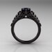 Designer Exclusive Classic 14K Black Gold 1.0 Carat Black Diamond Lace Ring R175-14KBGDBD