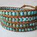 Turquoise Leather Wrap Bracelet
