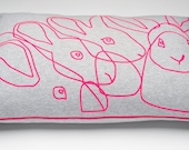 Big Neon Rabbit Pillow, 60x40 cm. - Lalalabel