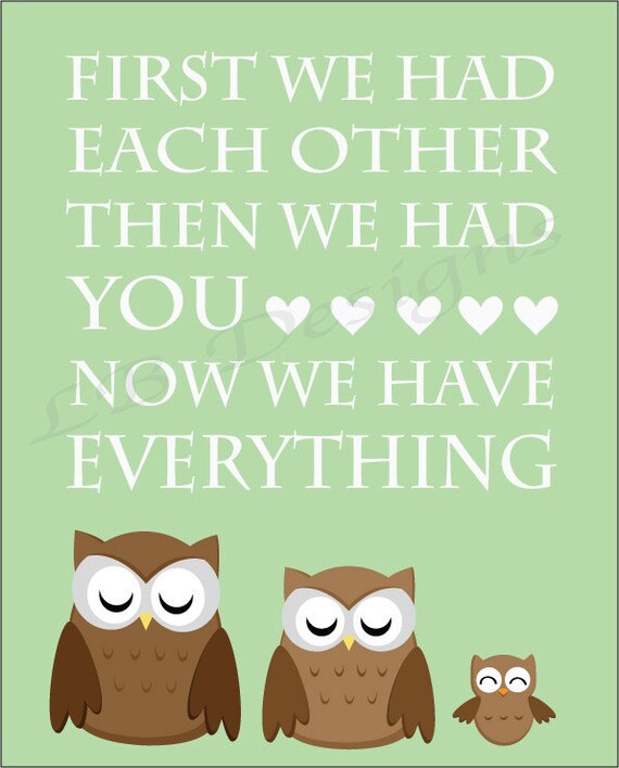 Owl Nursery Quote Print - 8x10