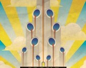 Google Plus Art Deco Poster