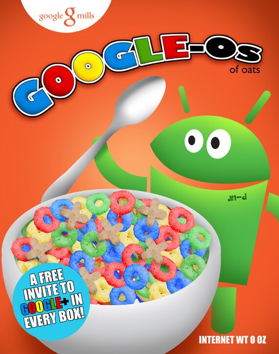 Google Plus Social Cereal Poster