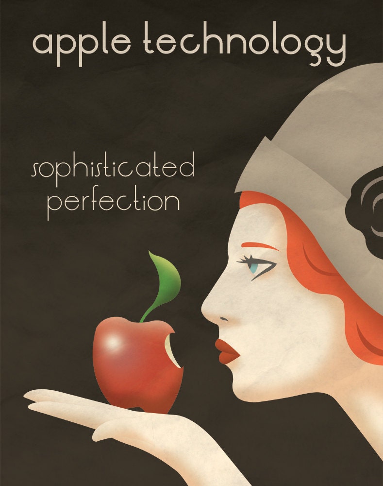 Art Deco Apple Poster
