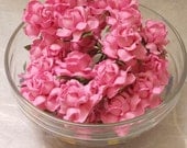 50 Pcs. (Size 1") Handmade Mulberry Paper Craft flower, Decoration, Wedding,  Roses, Pink.
