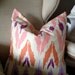 Reserved Listing for Megrund 1 Coral Pink & Purple Ikat Print Pillow Cover - 16''