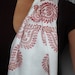 Hand Painted Shawl / scarf - Red and White