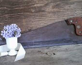 Mid-century metal saw with hand-carved wooden handled detail-"Keystone Pacemaker"