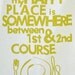 SALE. Cotton/Linen Tea Towel, Hand Printed 'My Happy Place...' in Citrus
