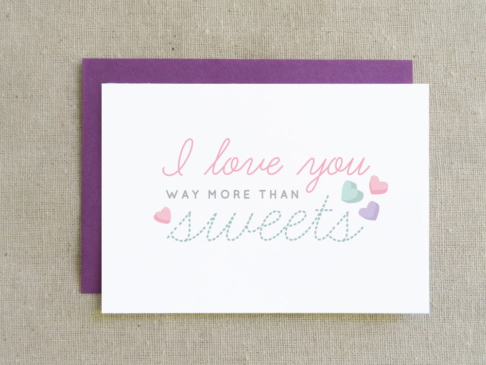 I Love You More Than Sweets, Valentine's Day Card, Anniversary Card