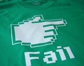 FAIL funny online lingo geekery tshirt geeky humor nerd geek hand pointer men women computer t shirt geekery kelly green gift son brother