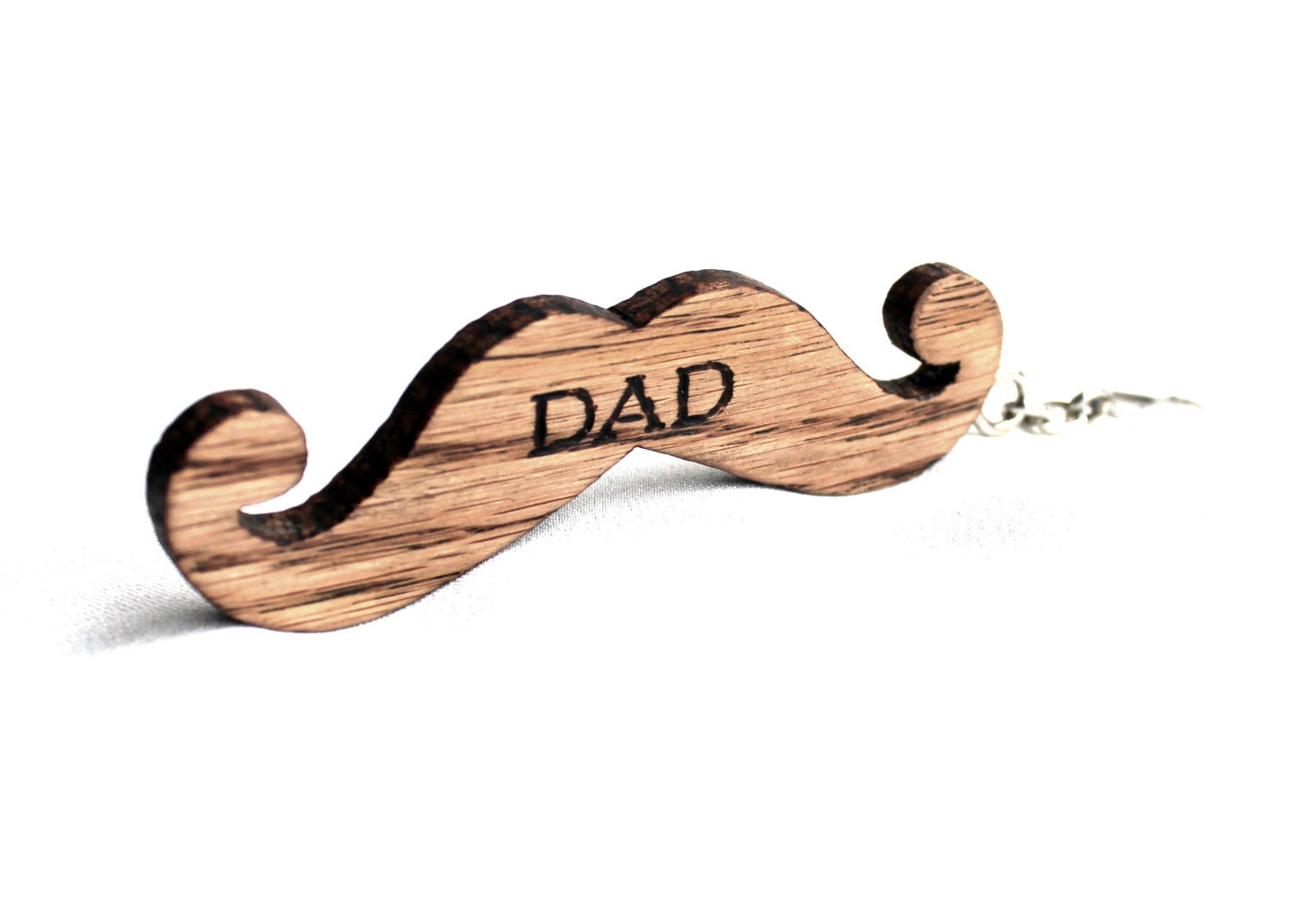 MUSTACHE KEYCHAIN / Wood Burned Personalization