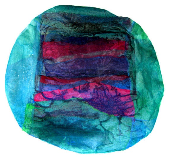 Original Eco Friendly Art made from  Recycled Plastic Bags - Round Plate I