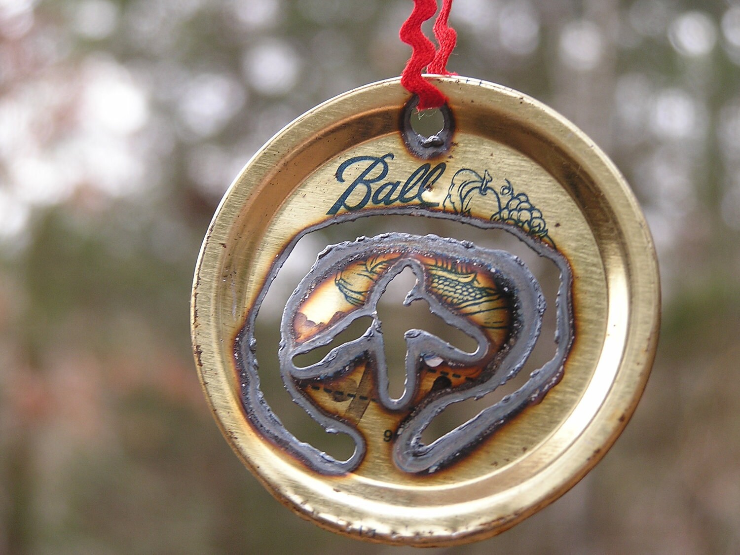 Reclaimed Metal Peace Ornament