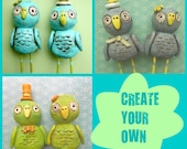 Create Your Own Owls wedding cake topper