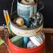 3-Tier Desk Organizer Caddy from Vintage Metal Tin Canisters