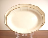 Ironstone Platters: Vintage Pair, Gold Rimmed