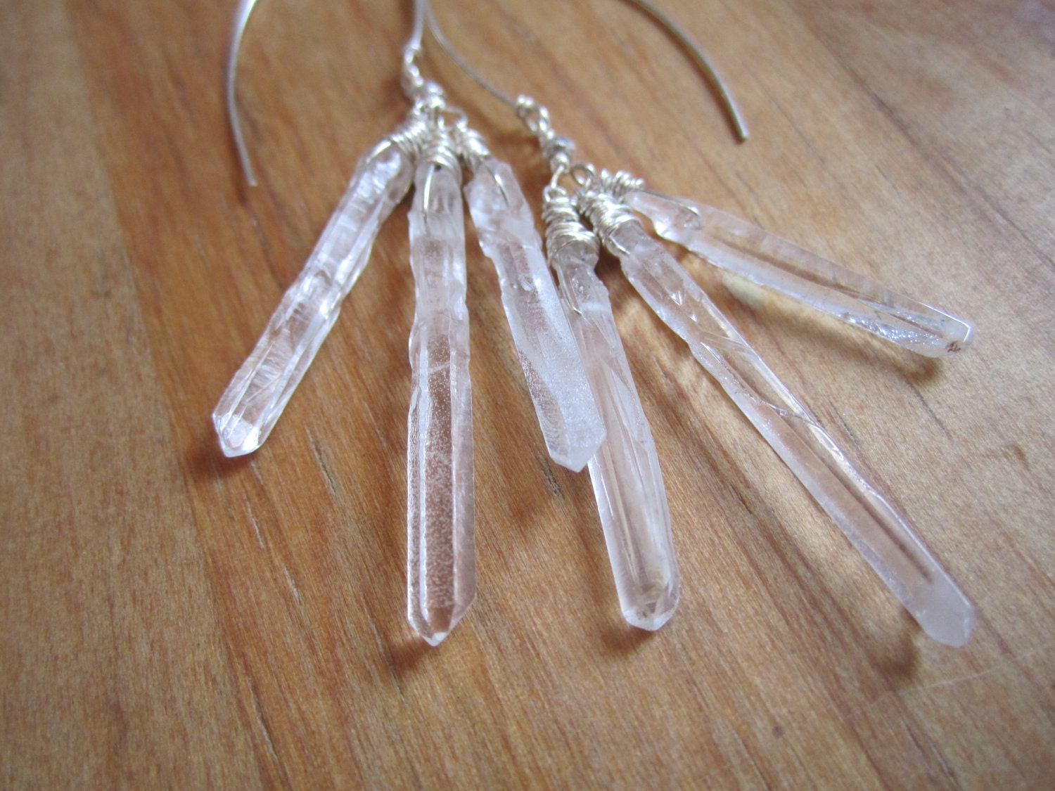 Spirit . Raw Crystal Quartz Earrings - MicheleMolesky