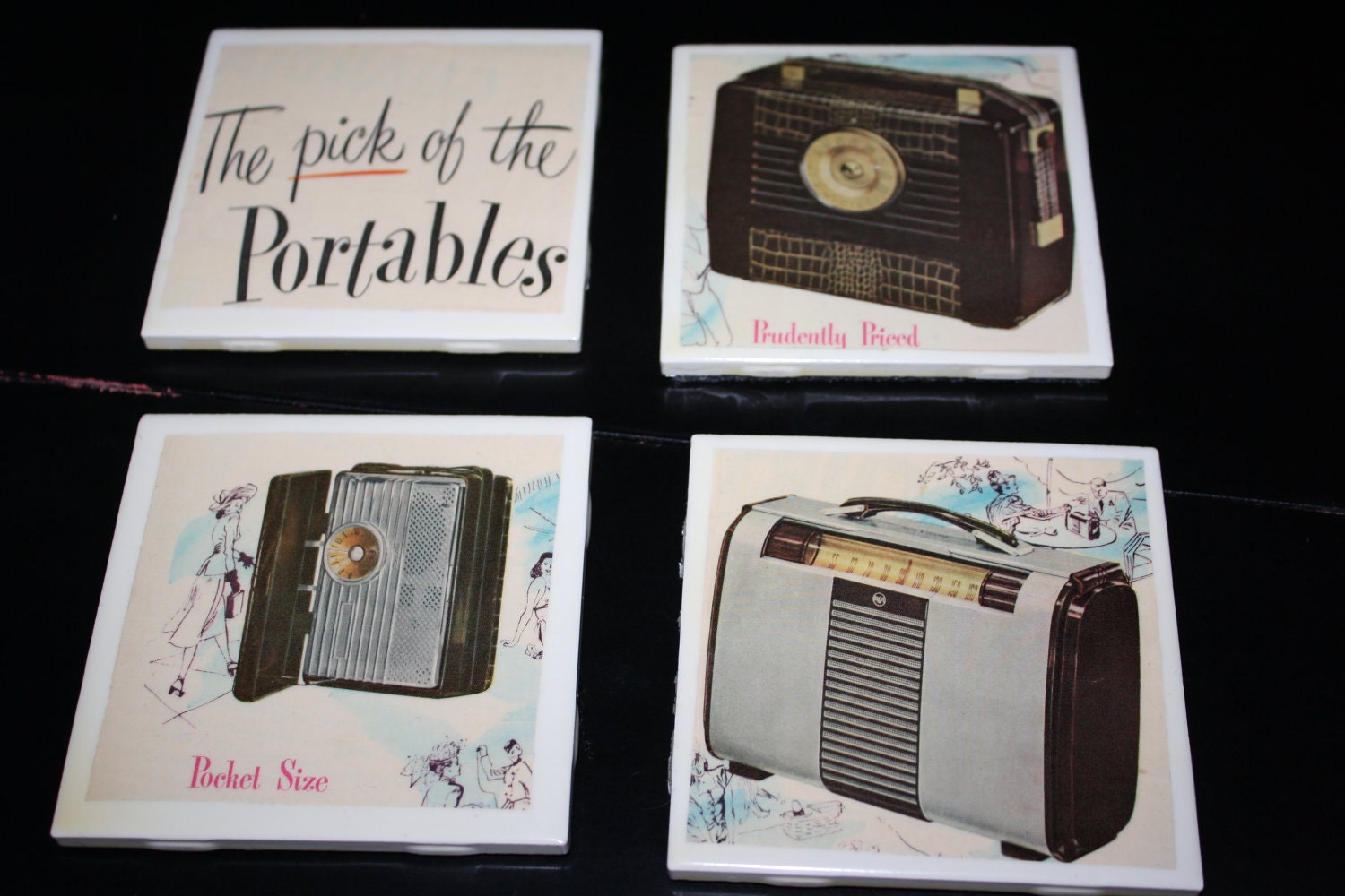 Tile Coasters - Vintage Radios