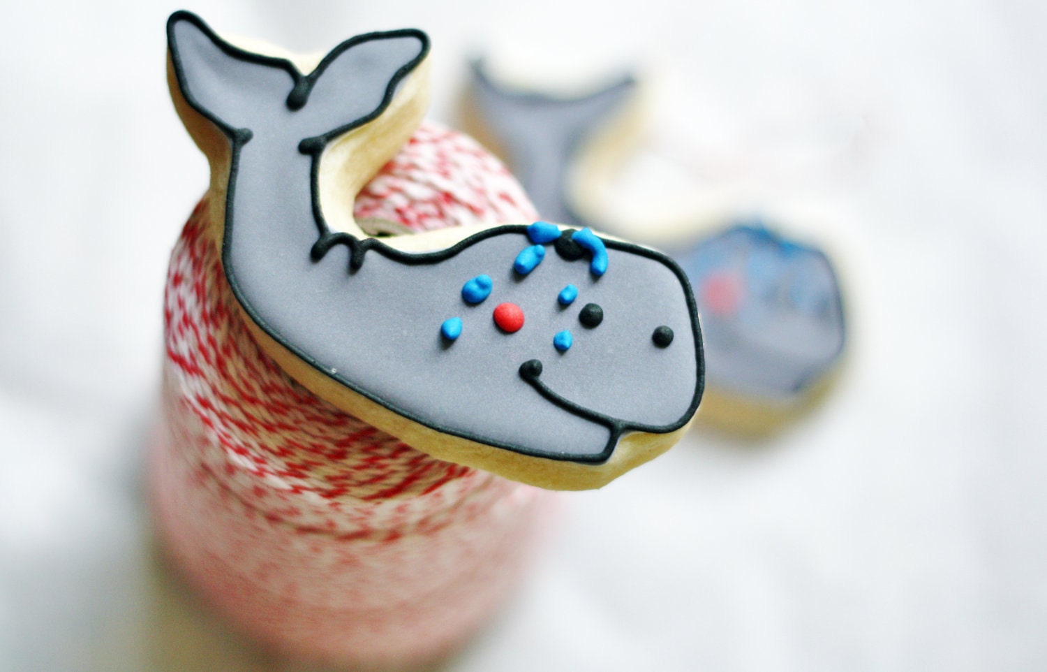 Happy Whale Decorated Sugar Cookies - Option 2 - SugarLaneBakeShop