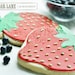 Large Strawberry Decorated Sugar Cookies - Fruit Edibles