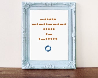 Portal Typography quote print A4 poster The cake is a lie