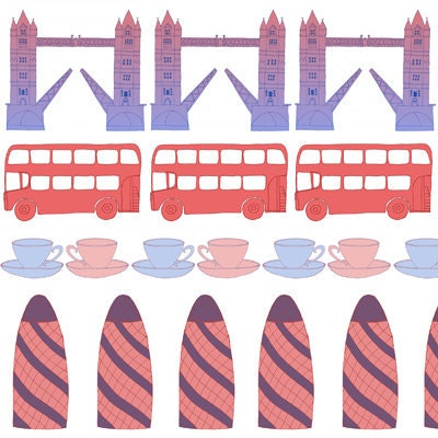 Illustration I Love London A3 poster print