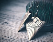 Earrings Arrowhead southwestern style large statement in antiqued brass