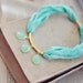 unique statement gemstone fashion necklace fresh mint green faceted chalcedony stones natural silk gold filled chain israel