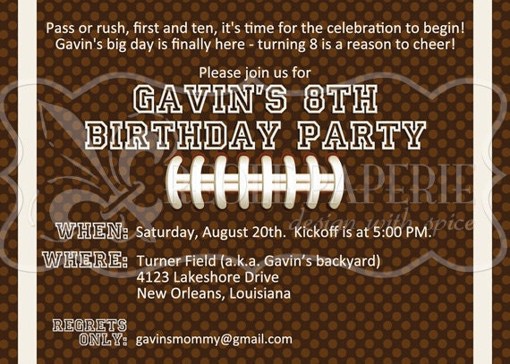 Football birthday party invitation