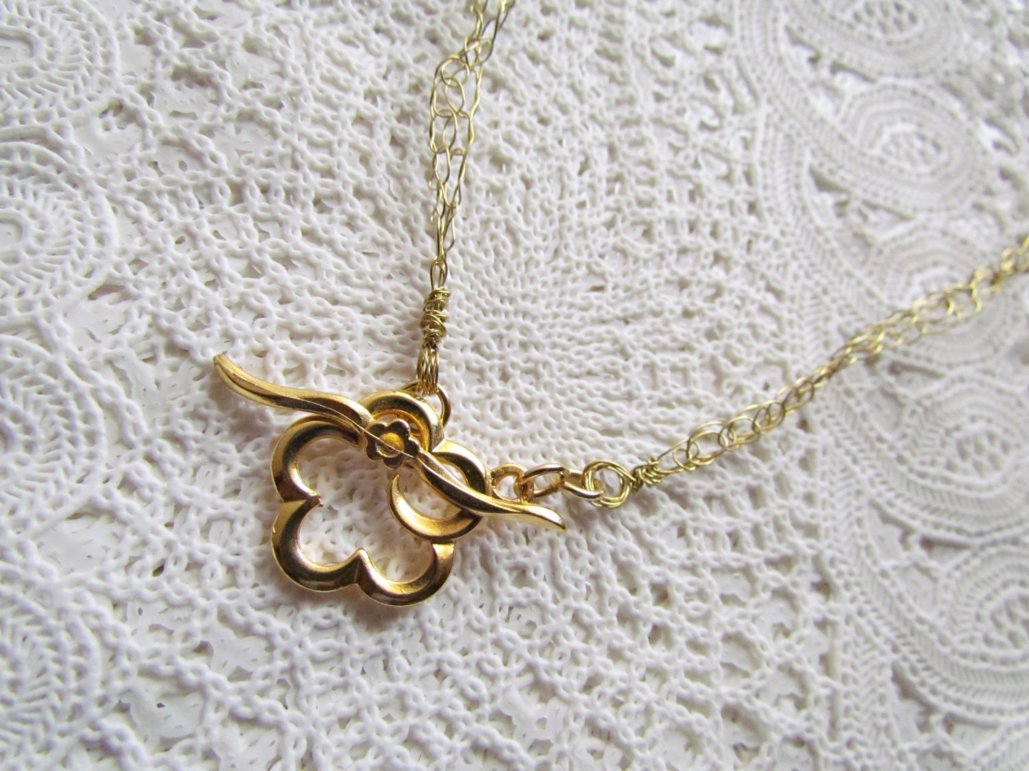 Plain and Simple Crocheted Wire Toggle Necklace