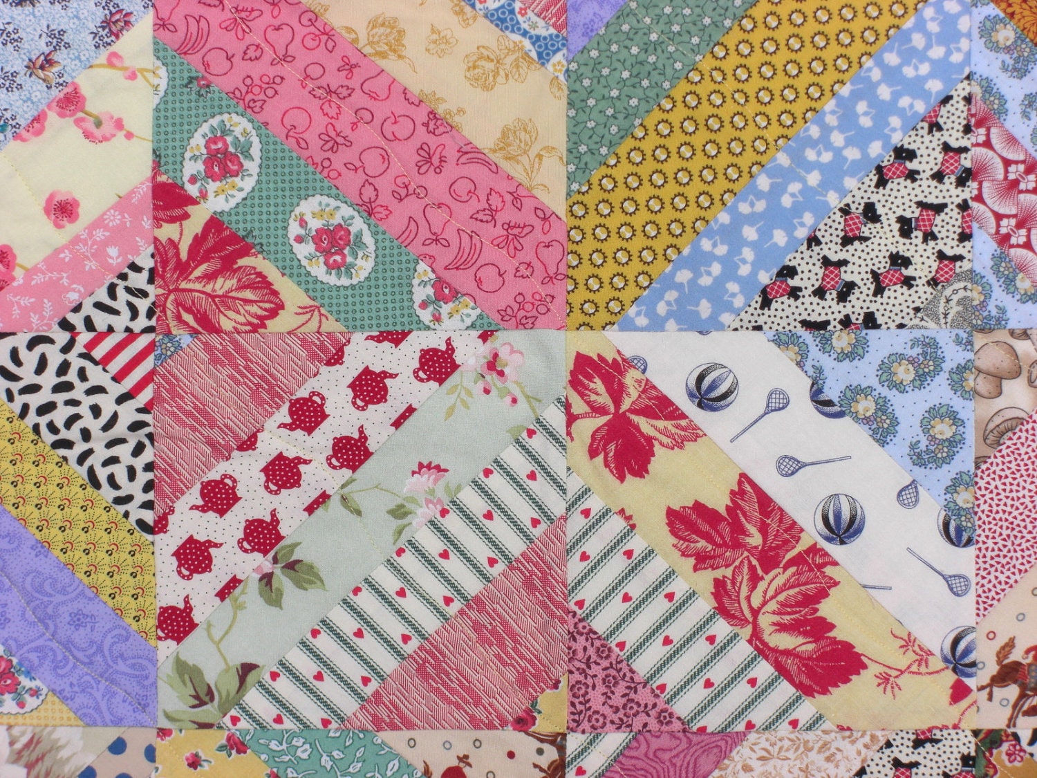 Sweet Dreams Nap Quilt, New Vintage Style, Retro, Throw, 50" x 61"