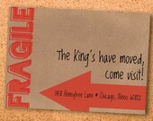 cardboard box moving announcement custom printable-- digital file 5x7