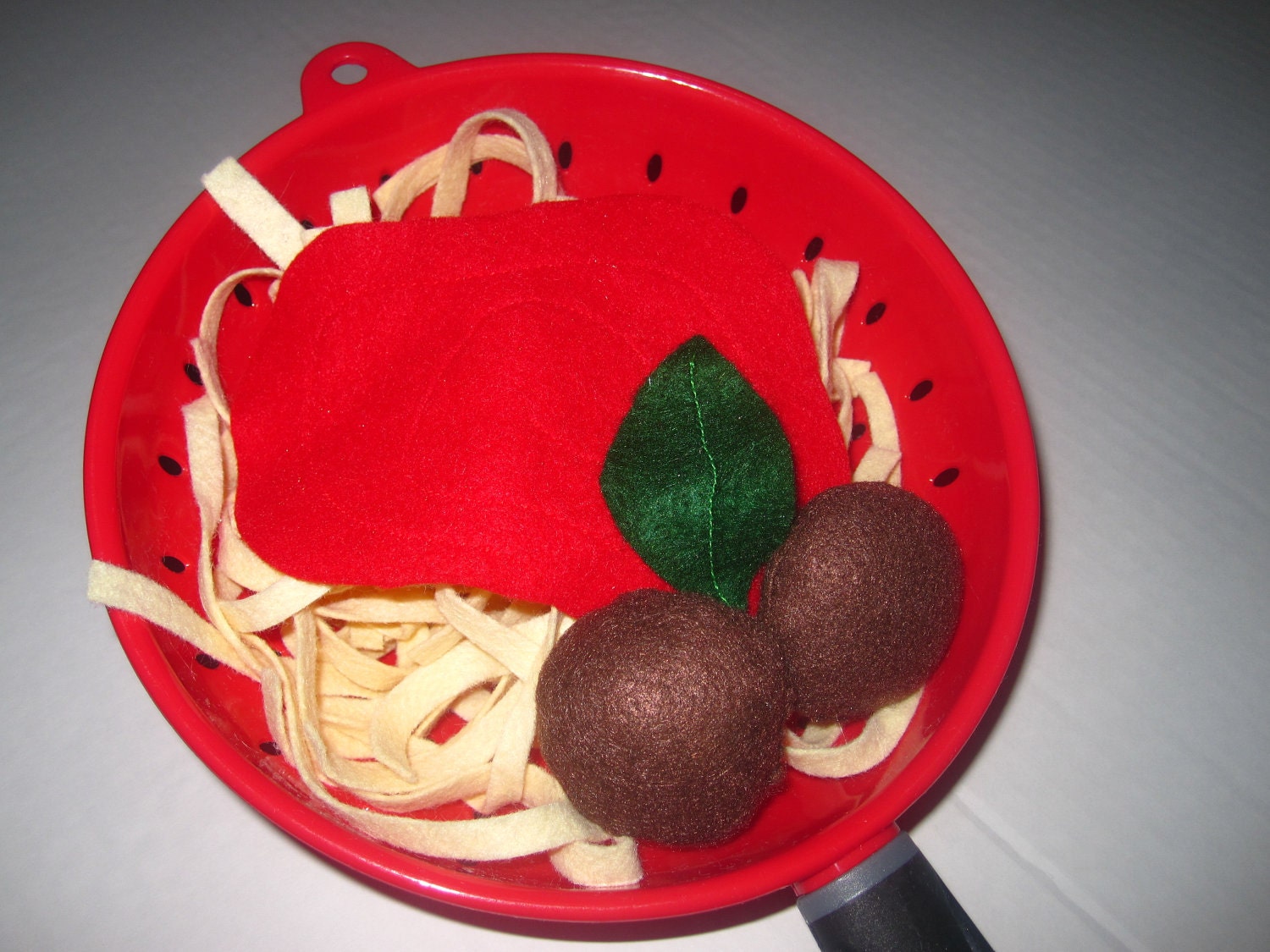 Childrens felt Pasta play food italian set linguine farfalle meatballs