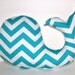 Modern baby Chevron WHALE pillow - nautical nursery decor turquoise white plushie - shower gift for new mom