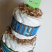 Hoot Owl Baby Shower Diaper Cake In Blue and Green