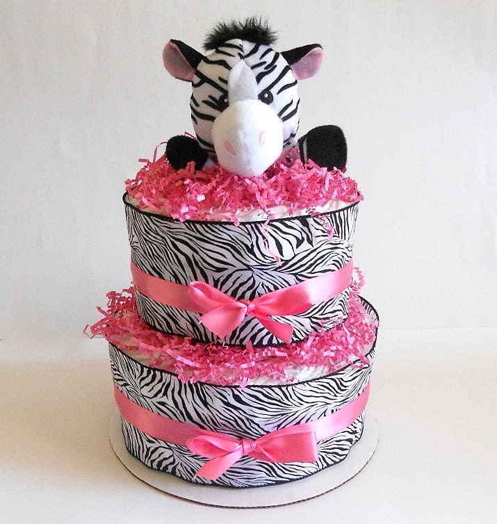 zebra diaper cake