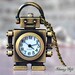 Vintage style Robot Pocket Watch Necklace