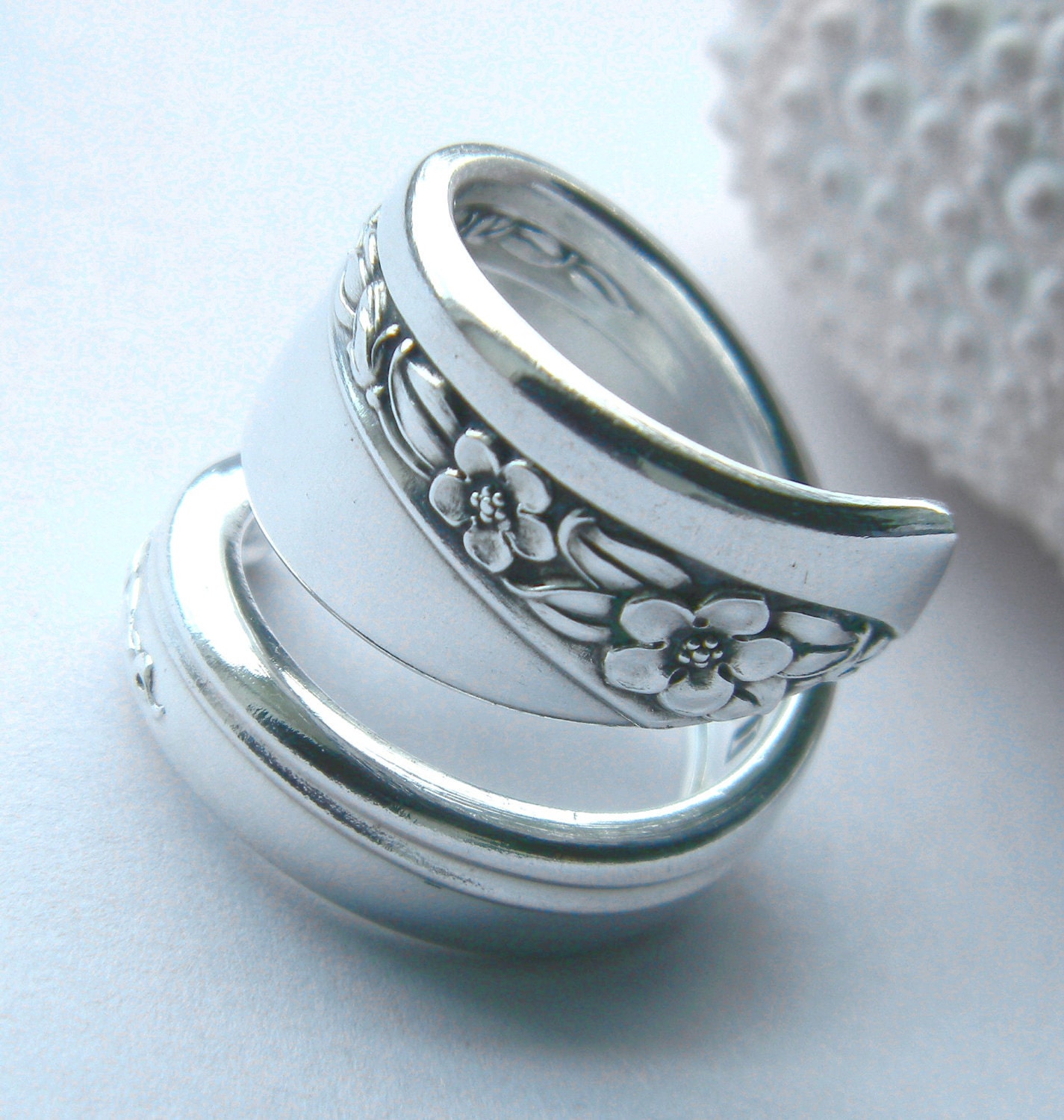 Vintage Spoon Ring  - Queen Mary 1953, Silverware Jewelry, SILVER SPOON RING