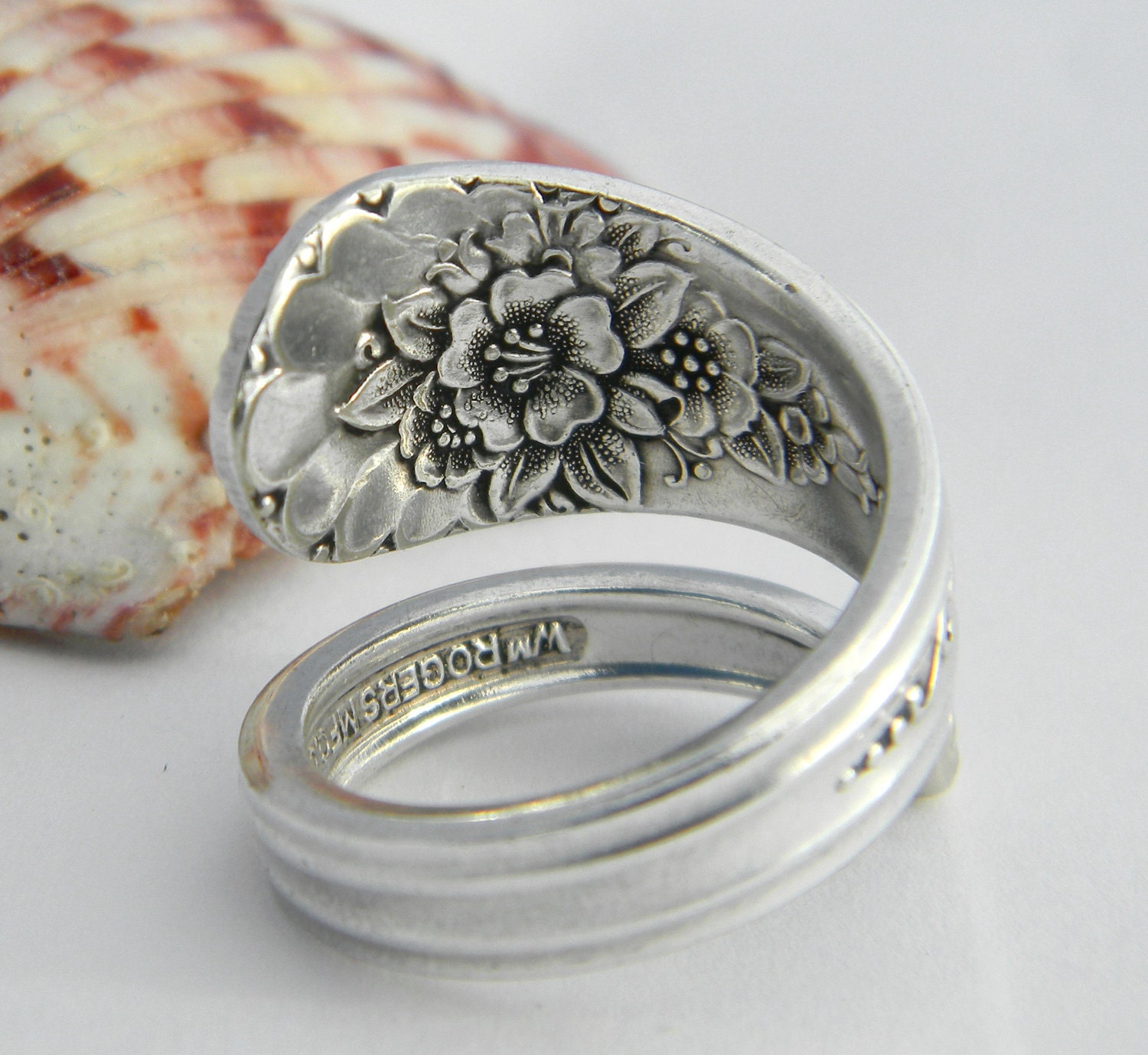Antique Silver Spoon Ring, Silverware Jewelry, Jubilee 1953