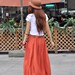 Maxi Skirt Lagenlook Sexy Bud Long Skirt in Dark Orange - NC023