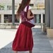 Romantic Bud Skirt Summer Skirt Linen Skirt in Wine Red - NC046