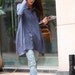 Spring Dress Long Sleeve Dress Shirt Loose Fitting Blouse Long Shirt Dress in Grey Blue - NC326