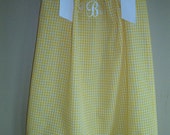 Monogrammed Yellow Gingham Pillowcase Dress Sizes 6 months to 8 years