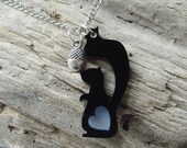 Acrylic Necklace: Robert the Squirrel with an acorn charm and swappable coloured hearts